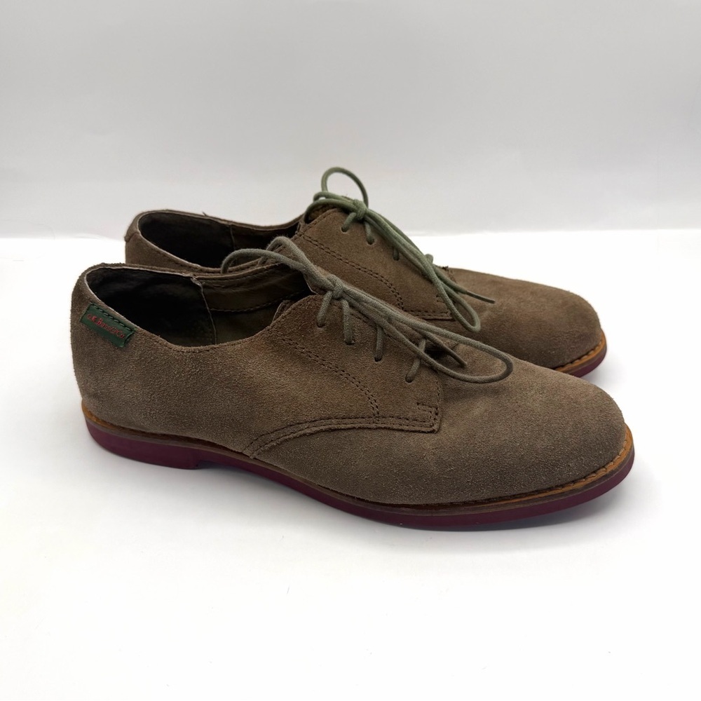 G.H. Bass & Co. Emma Shoes Womens 7M Brown Suede Derby Oxford Casual Lace Up